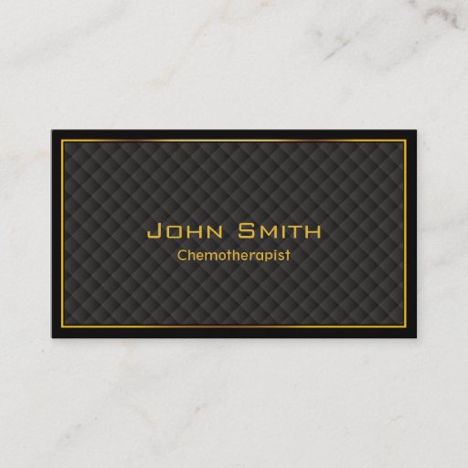 Customizable Luxury Gold Border Chemotherapist Business Card