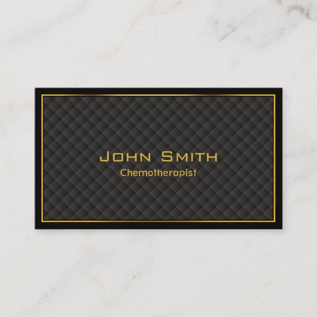 Luxury Gold Border Chemotherapist Business Card (Front)