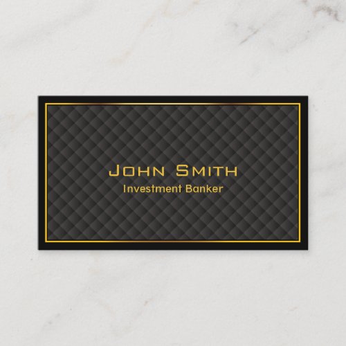 Luxury Gold Border Investment Banker Business Card