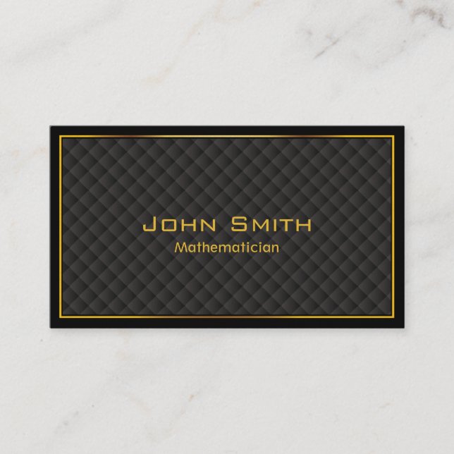 Luxury Gold Border Mathematician Business Card (Front)