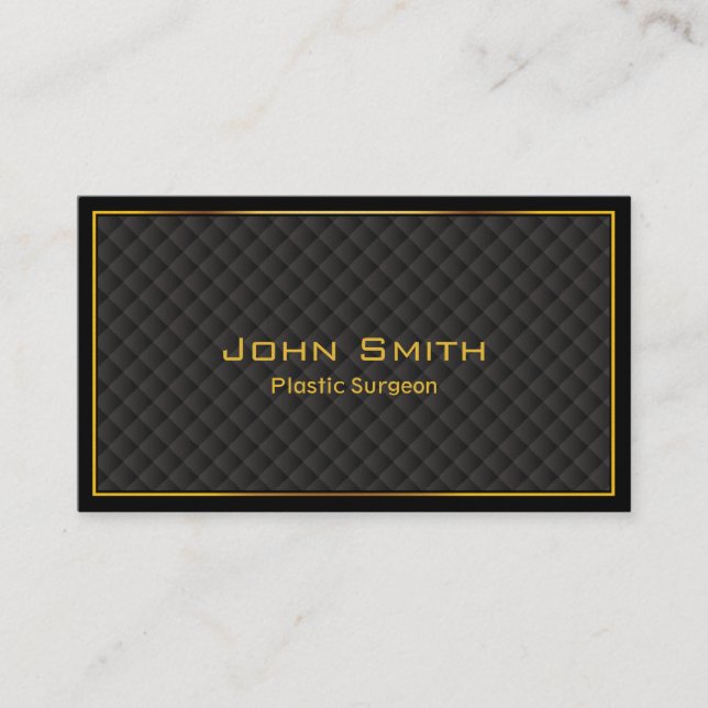 Luxury Gold Border Plastic Surgeon Business Card (Front)