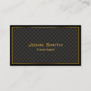 Luxury Gold Border Travel Agent Business Card