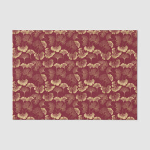 Luxury Gold Botanical in Red for Chic Style Tissue Paper