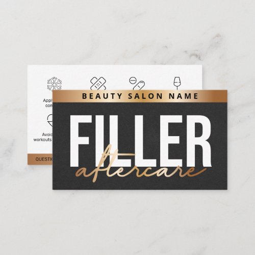 Luxury Gold Botox Filler Instruction Aftercare  Bu Business Card