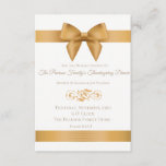 Luxury Gold Bow Thanksgiving Dinner Invitations