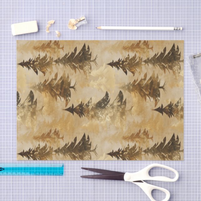 Luxury Gold & Bronze Metallic Christmas Tree  Tissue Paper (Craft)