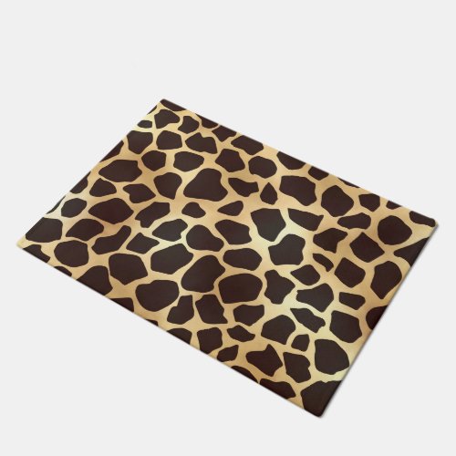 Luxury Gold Brown Giraffe Animal Print Pattern Doormat