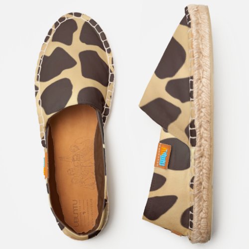 Luxury Gold Brown Giraffe Animal Print Pattern Espadrilles