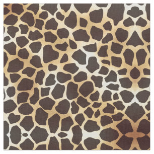 Luxury Gold Brown Giraffe Animal Print Pattern Fabric
