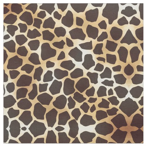 Luxury Gold Brown Giraffe Animal Print Pattern Fabric
