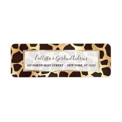 Luxury Gold Brown Giraffe Animal Print Pattern Label