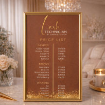 Luxury Gold & Brown Lash Tech Price List 
