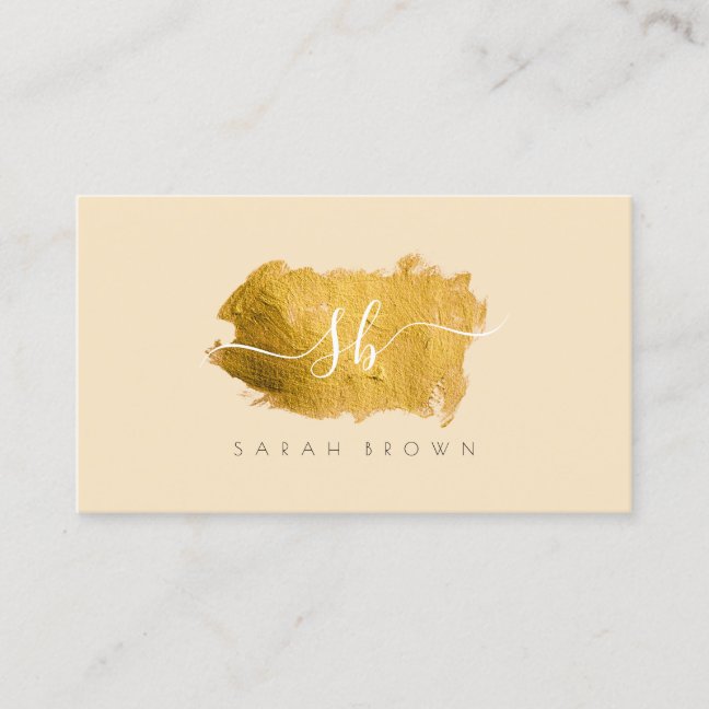 Luxury Gold Brush Stroke Artisan Calligrapher Business Card