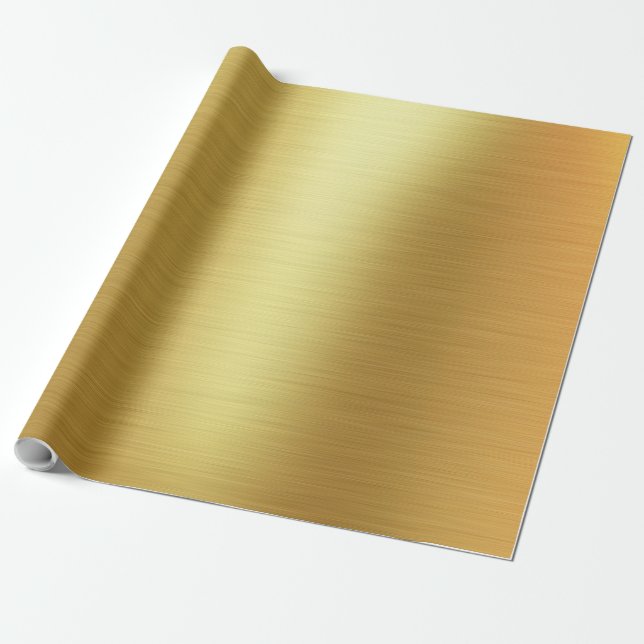 Luxury Gold Brushed Metal Texture 4 Wrapping Paper (Unrolled)