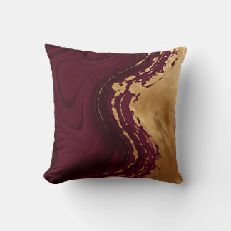 Luxury Gold Burgundy Popular Collection Throw Pillow