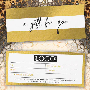 Luxury Gold Business Logo Gift Certificate Voucher
