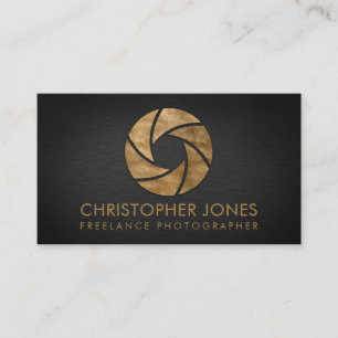Luxury Gold Camera Shutter Photographer Business Card