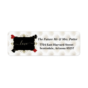 Luxury Gold Casino Vegas Poker Wedding Return Label