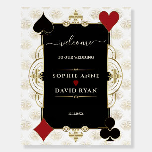 Luxury Gold Casino Vegas Wedding Welcome Sign