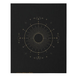 Luxury Gold Celestial Sun Faux Canvas Art