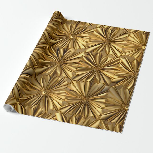 Luxury Gold Champagne Christmas Gift  Wrapping Paper (Unrolled)