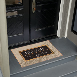 Luxury Gold Champagne Glitter Marble Customize Doormat