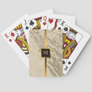 Luxury Gold Champagne Glitter Marble Customize Poker Cards