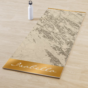 Luxury Gold Champagne Glitter Marble Customize Yoga Mat