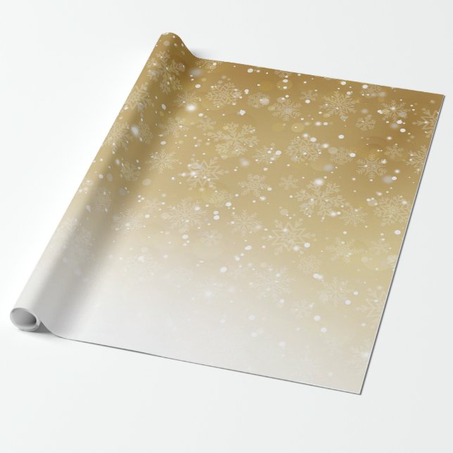 Luxury Gold Christmas 5 Wrapping Paper (Unrolled)