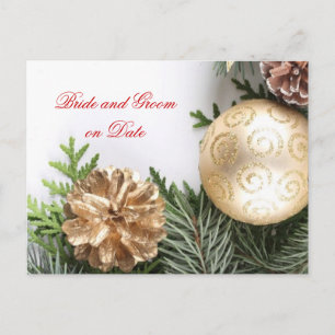 Luxury Gold Christmas Winter Save date card