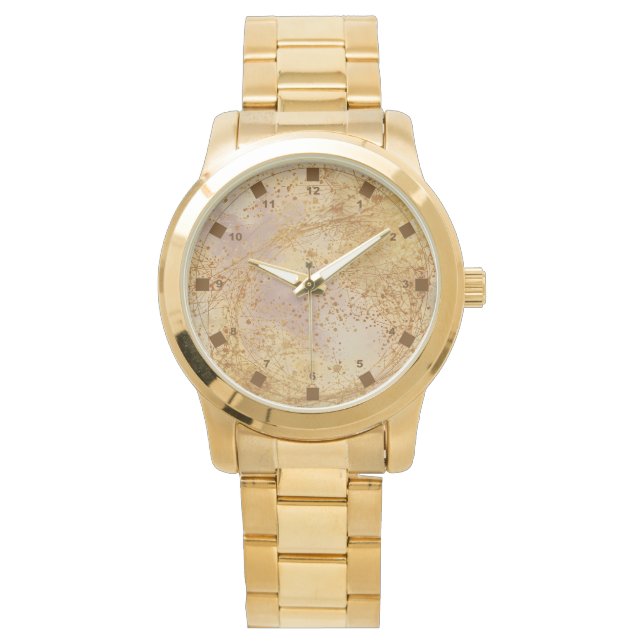 Luxury Gold Color,Rose gold Pattern, Classic  Watch (Front)
