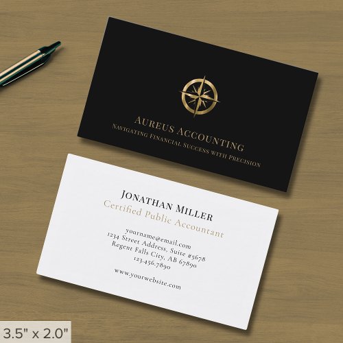 Luxury Gold Compass Business Card - Product | North Red Vine