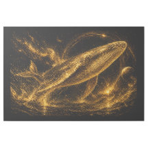 Luxury Gold Cosmic Whale Nebula Starry Sky