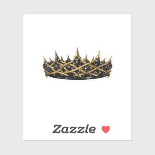 Luxury Gold Crown Black Diamonds Sticker Elite Got