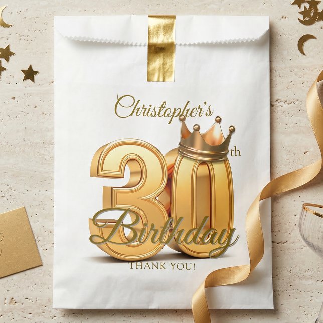 Luxury Gold Crown Royal 30th Birthday Party Favor Bag (Creator Uploaded)