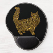 Luxury gold crushed metallic foil cat