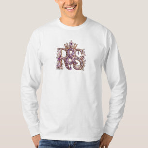 Luxury Gold & Crystal RS Monogram T-Shirt