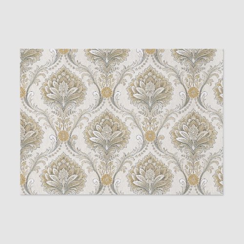 Luxury Gold Damask Seamless Floral Design Pattern Tissue Paper