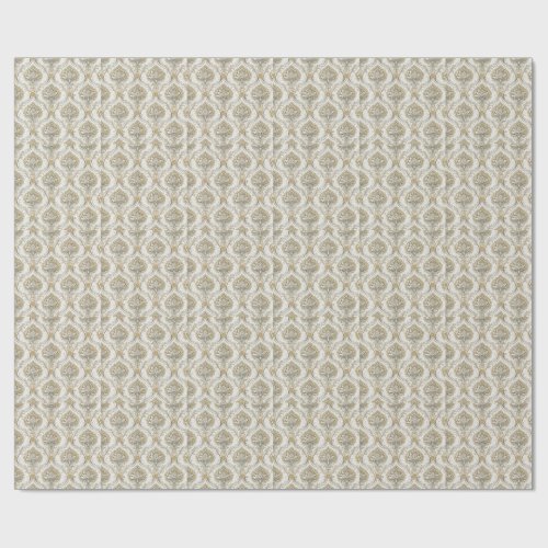 Luxury Gold Damask Seamless Floral Design Pattern Wrapping Paper