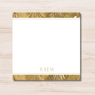 Luxury Gold Decorative Lined Trendy Three Monogram Note Card