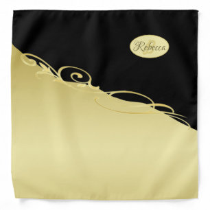 Luxury gold decorative on gold & black, Monogram, Bandana