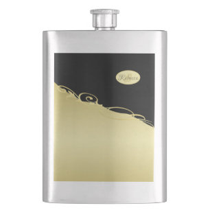 Luxury gold decorative on gold & black, Monogram Flask