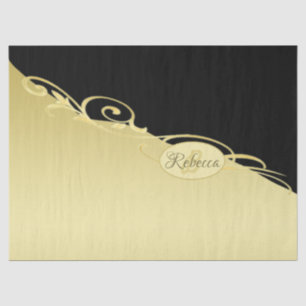 Luxury gold decorative on gold & black, Monogram, Tissue Paper
