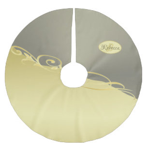 Luxury gold decorative on gold & silver, Monogram Brushed Polyester Tree Skirt