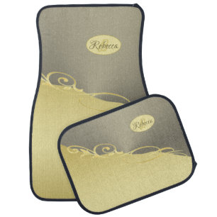 Luxury gold decorative on gold & silver, Monogram Car Floor Mat