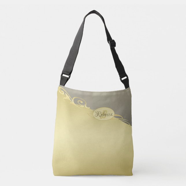 Luxury gold decorative on gold & silver, Monogram Crossbody Bag (Front)