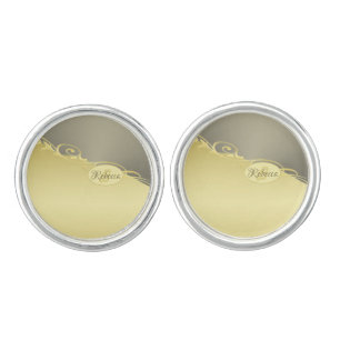Luxury gold decorative on gold & silver, Monogram Cufflinks