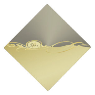 Luxury gold decorative on gold &  silver, Monogram Graduation Cap Topper