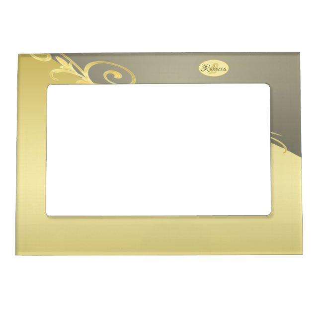 Luxury gold decorative on gold & silver, Monogram Magnetic Frame (Front)