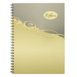 Luxury gold decorative on gold & silver, Monogram Notebook